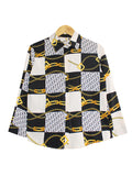 GOLD PATTERN BLOUSE SHIRT BT889